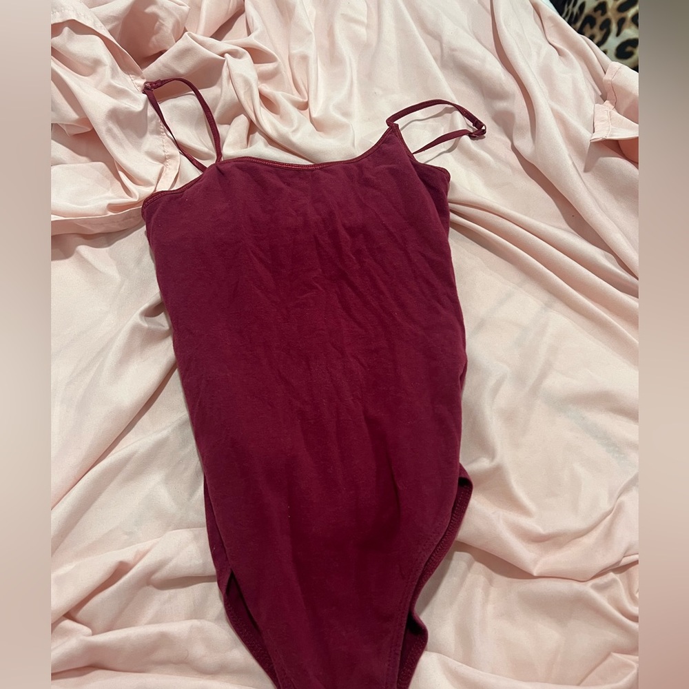 burgundy body suit